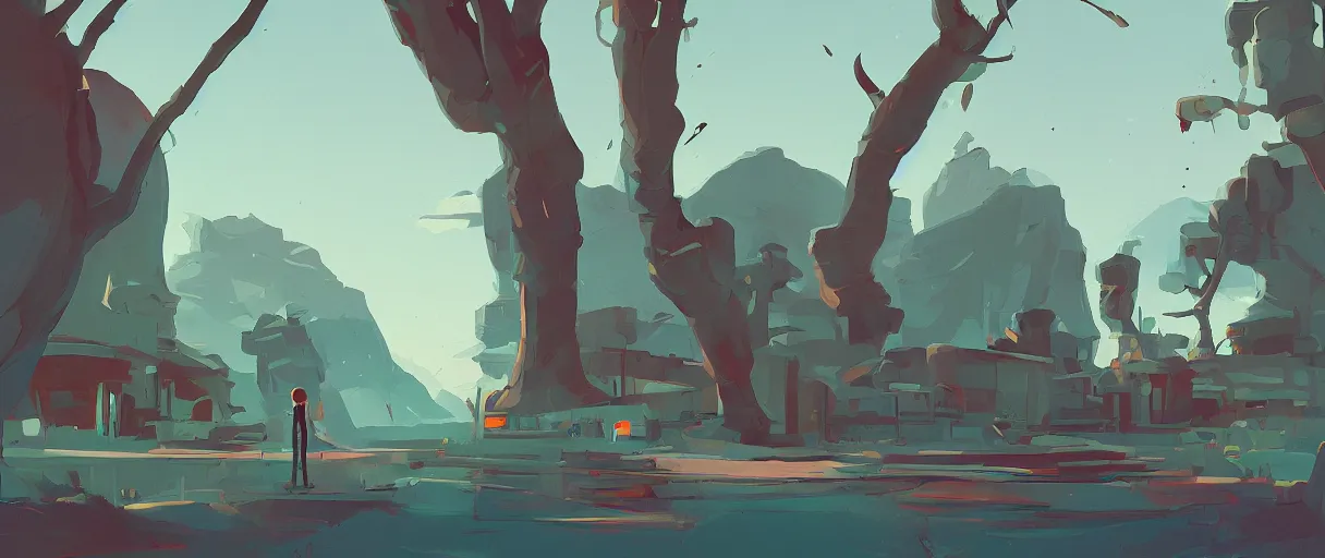 Image similar to a portrait of a character in a scenic environment by James Gilleard