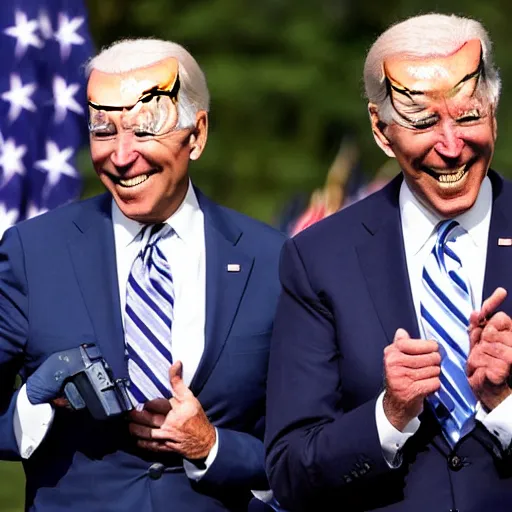 Prompt: joe biden with two pistols