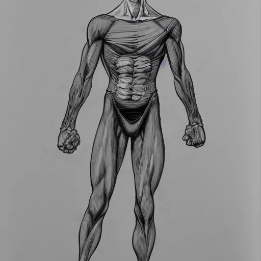 Prompt: anatomical drawing of saitama, medical illustration, in the style of one punch man anime, highly detailed