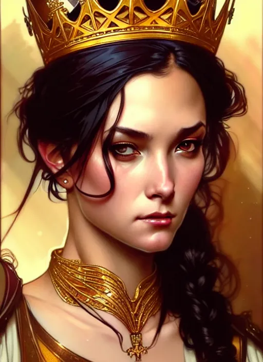 Prompt: ashley tervort as queen, incredibly detailed face, true anatomy, art by artgerm and greg rutkowski and alphonse mucha