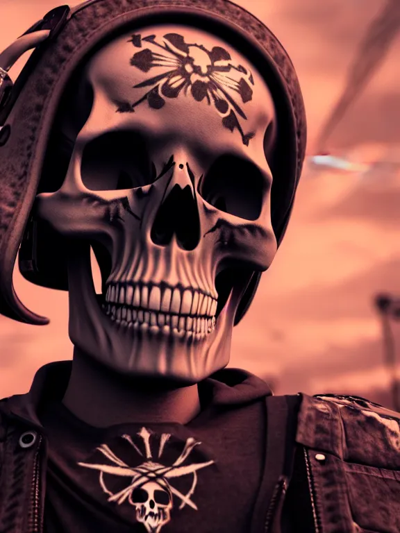 Image similar to skull punk, 4 k, ultra detail, ultra realistic