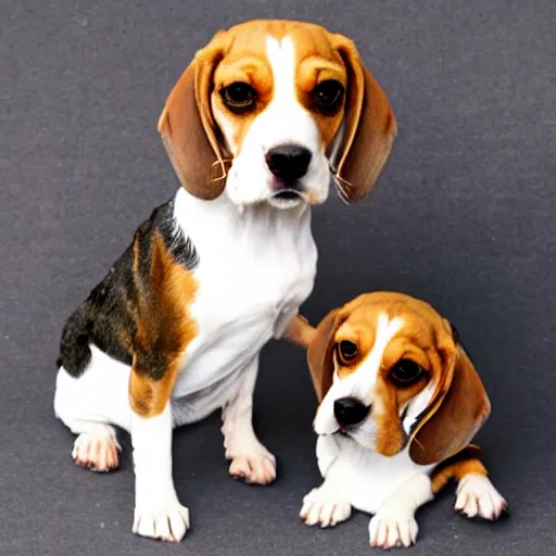 Prompt: a two headed beagle