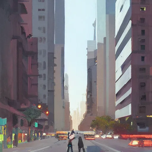 Image similar to avenida paulista painted by atey ghailan