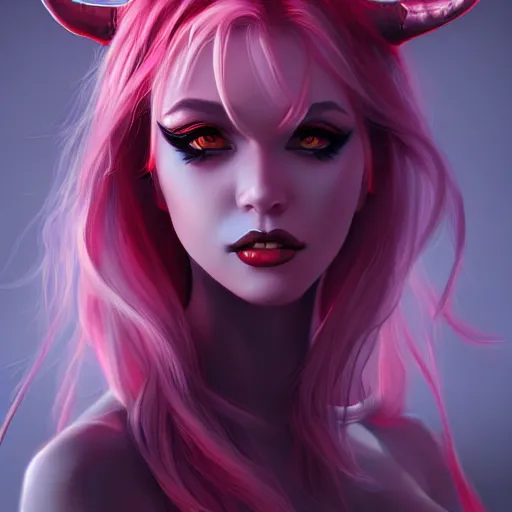 Image similar to very beautiful demon girl, artgerm, artstation, 4 k,