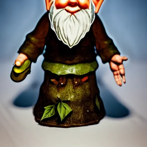 Prompt: a gnome that lives inside your computer, cryptid, photograph, whimsical