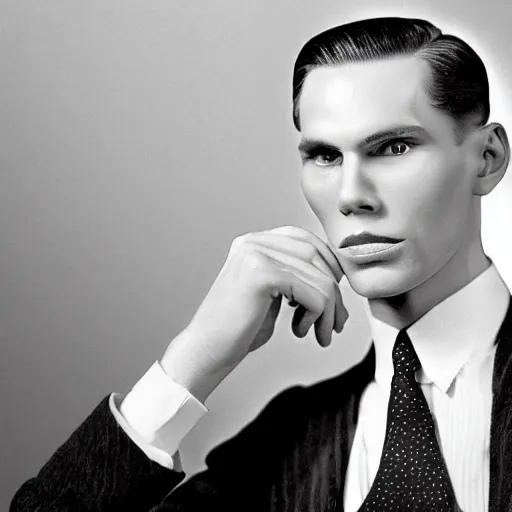 A photograph portrait of Jerma985 wearing a suit with | Stable Diffusion