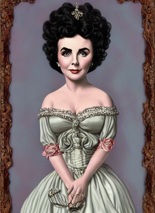 Prompt: elizabeth Taylor as a mark ryden doll, detailed digital art, trending on Artstation