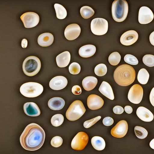 Image similar to a studio portrait of banded agates with the letter in the banding white background