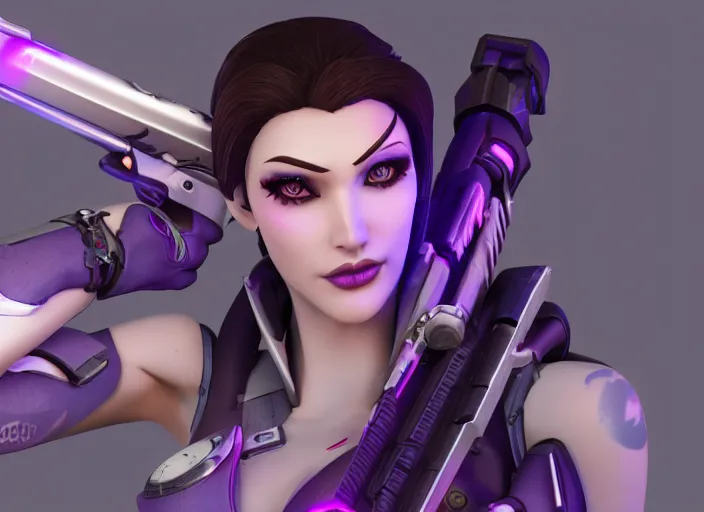 Image similar to widowmaker, overwatch, 4 k, high detailed, octane render