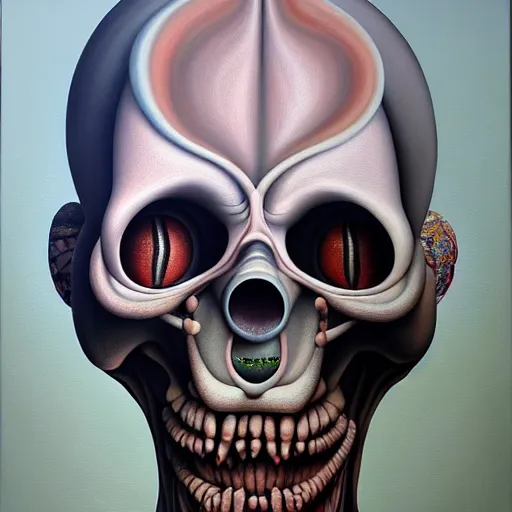 Image similar to ethos of ego, mythos of id, monster of madness. by tracy kobus, hyperrealistic photorealism acrylic on canvas, resembling a high - resolution photograph