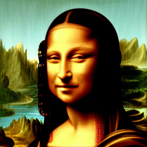 Prompt: kanye west in the style of mona lisa