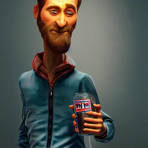 Image similar to Funcy Pop of Man holding beer, hyperdetailed, artstation, cgsociety, 8k,