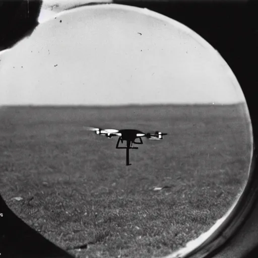 Prompt: aerial drone caught on camera (1915)