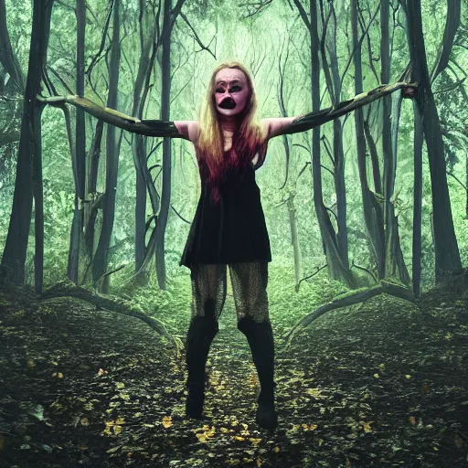 Image similar to scary girl in forest