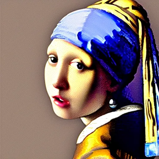 Prompt: girl with a pearl earring blowing a bubble by Vermeer,trending on artstation, highly detailed