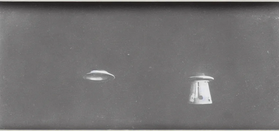 Image similar to ufo, 1910 top-down polaroid photography