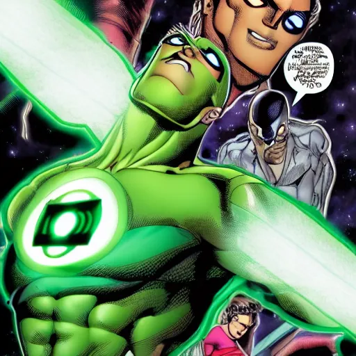 Image similar to green lantern invading a dream with Fred