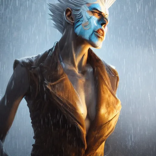 Prompt: grimmjow in real life, face centered portrait, Confident, fog, rain, volumetric lighting, beautiful, golden hour, sharp focus, ultra detailed, cgsociety by Leesha Hannigan, Ross Tran, Thierry Doizon, Kai Carpenter,Ignacio Fernández Ríos