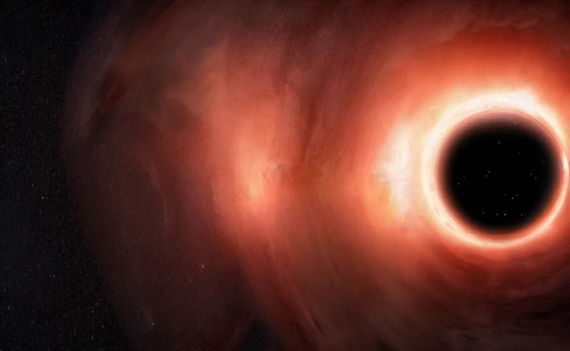 Image similar to interstellar style black hole, christopher nolan, matte painting, artstation, cgsociety, dramatic lighting, concept art, octane render, arnold 3 d render