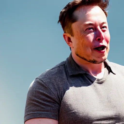 Image similar to elon musk crying after realizing the joke is on him. cinematic 8 k, depth of field, bokeh.