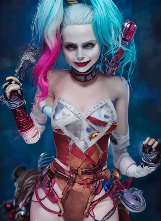 Prompt: dreamscape!!!!!, the birth of harley quin!!!, ross tran!!!, vivid colors!!, anatomical, highly detailed sculpture, intricate detailed, ommatidia, 8 k, cinematic atmosphere, post - processing