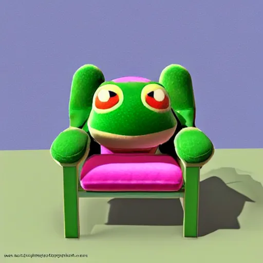 Image similar to froggy chair, 3d model, animal crossing, froggy chair, adorable, cute, detailed