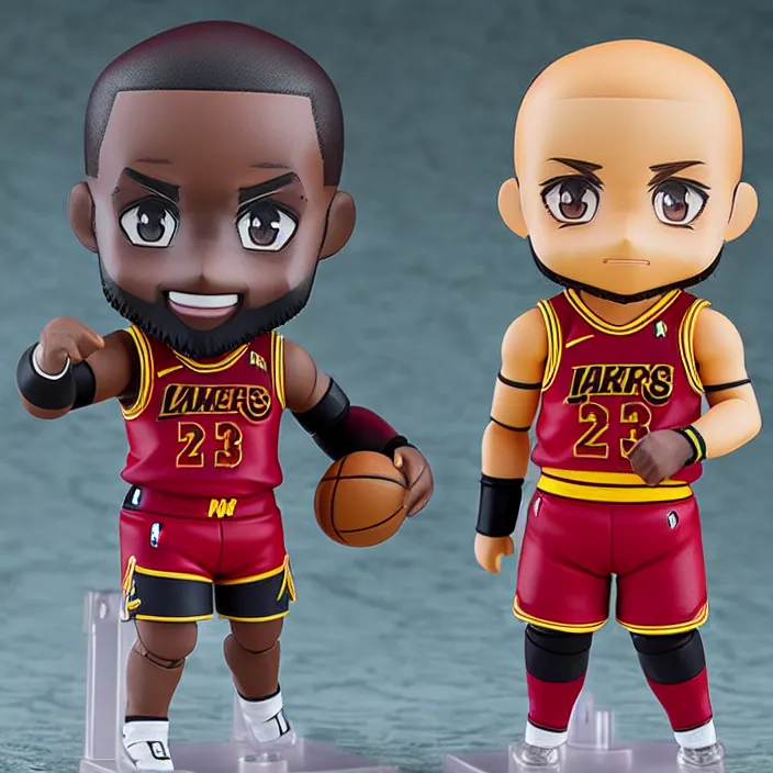 Image similar to an anime nendoroid of lebron james, figurine, detailed product photo