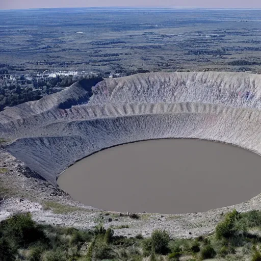 Image similar to a town with a gigantic crater at the center