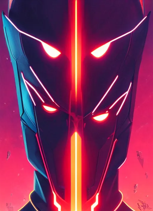 Image similar to symmetry!! portrait of batman beyond, 1 9 9 9 tv series, sci - fi, tech wear, glowing lights!! intricate, elegant, highly detailed, digital painting, artstation, concept art, smooth, sharp focus, illustration, art by artgerm and greg rutkowski and alphonse mucha