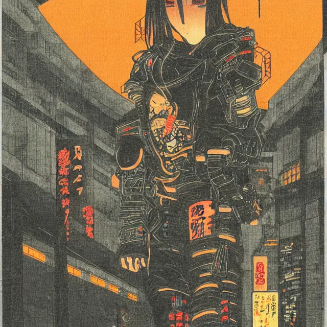 Image similar to cyberpunk in japanese art style