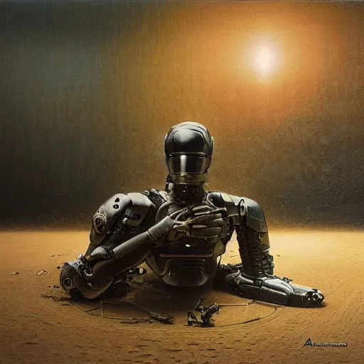 Image similar to robocop action scene by agostino arrivabene