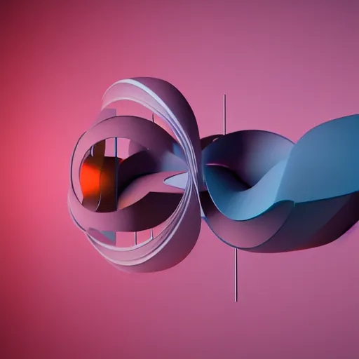 Image similar to 3d kinetic sculpture, futurism, abstract art, geometric shapes, studio lighting, octane render