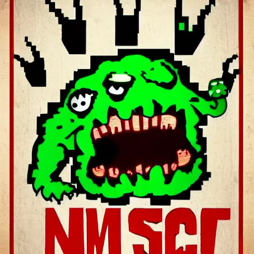 Image similar to a movie poster for the horror movie nostril snot angry monster invaders from pimple face.