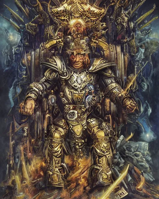 Prompt: the god - emperor by john blanche