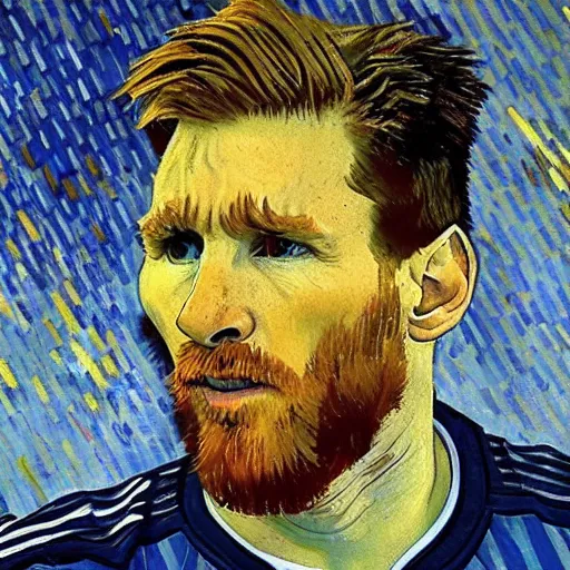 Prompt: lionel messi art by van gogh