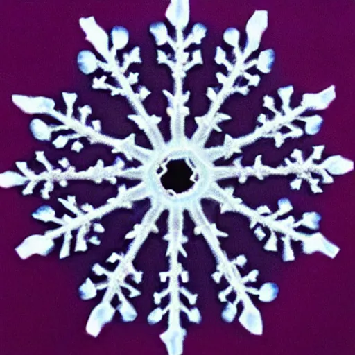 Image similar to silk snowflake with a pretty face in the middle