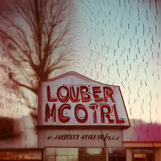 Prompt: double exposure photograph, lovers falling, neon motel