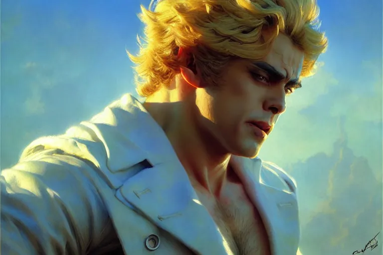 Portrait of Dio Brando from Jojo's Bizarre Adventure, Stable Diffusion