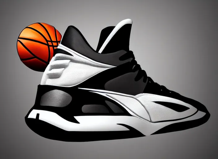 Prompt: basketball sneakers concept of hawkeye, trending on artstation, smooth, sharp focus