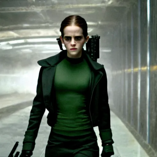 Prompt: Movie still of Emma Watson in The Matrix