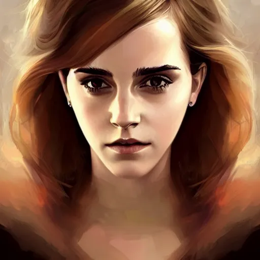 Prompt: Beautiful Painting of Emma Watson in the style of Charlie Bowater, digital fantasy portrait