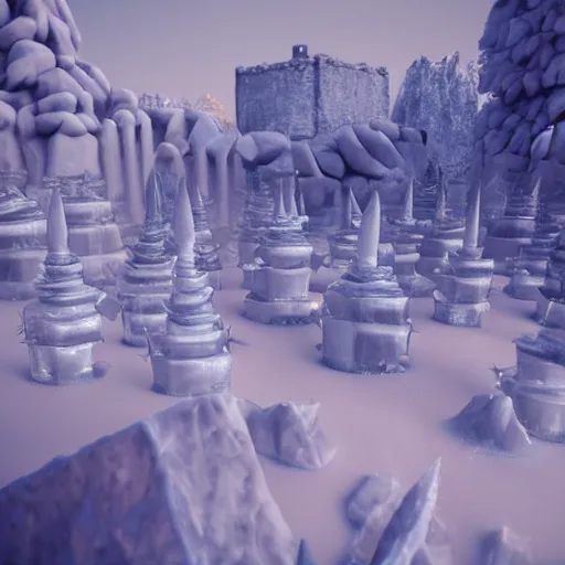 Prompt: ice spikes are summoned from the ground by magic, knights are impaled by ice spikes, octane render, unreal engine