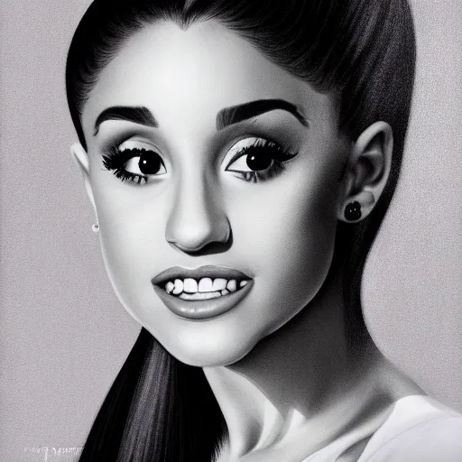 Prompt: portrait of ariana grande by thom ang