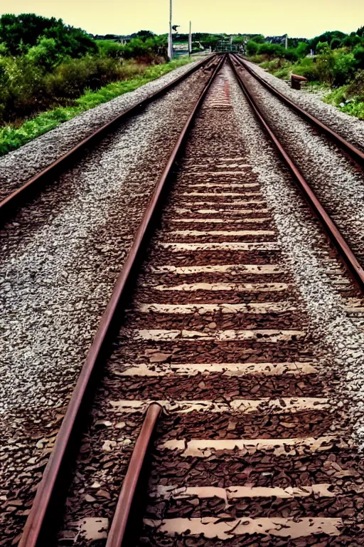 Image similar to orbital train track, award winning cinematic still