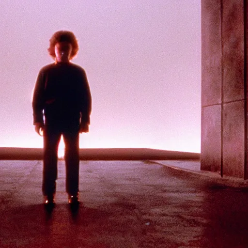 Image similar to movie scene of a glowing boy, movie still, cinematic composition, cinematic light, criterion collection, reimagined by industrial light and magic, Movie by David Lynch and Ridley Scott