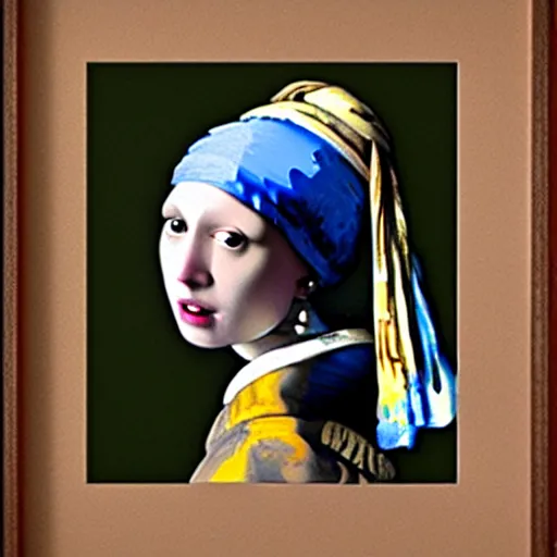 Image similar to girl with a pearl earring as a dog, very detailed