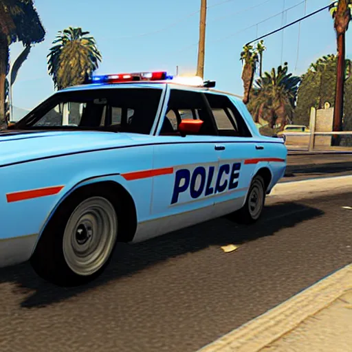 Prompt: police car in grand theft auto v