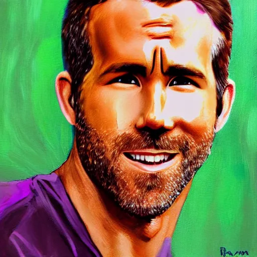 Prompt: ryan reynolds painted by agar, eileen high detail