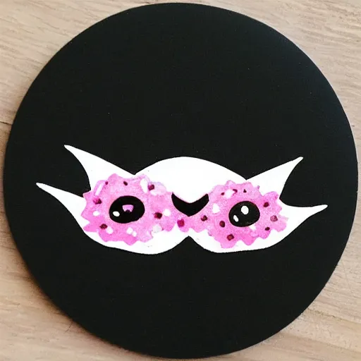 Image similar to cute bat in a flower crown, sticker