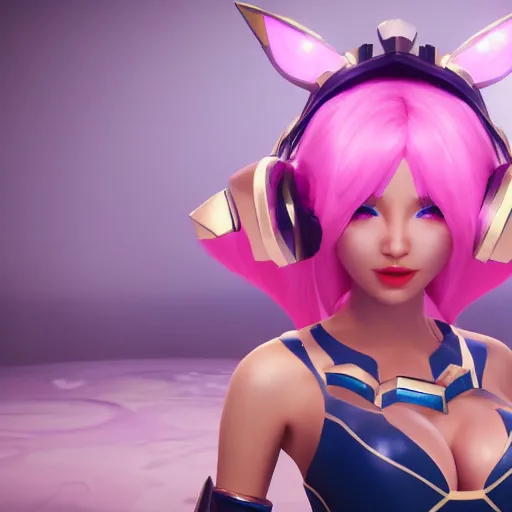 Image similar to still of pretty Lux (League of Legends) in KDA More music video. 3d render, octane render, game art, realistic, highly detailed, trending on artstation, 4k, trending on artstation, pixar, cgsociety, unreal engine 5, redshift render, trending on artstation, blender, behance, cg